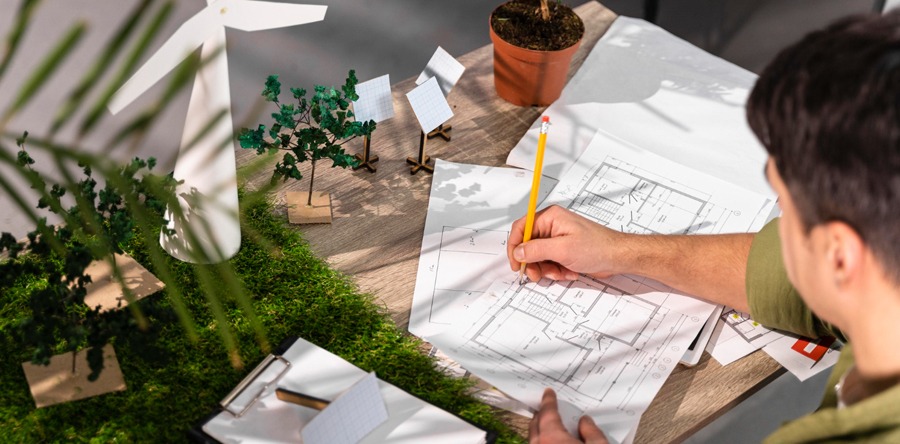 high-angle-man-working-eco-friendly-wind-power-project-with-paper-plans